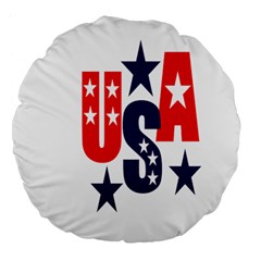 Usa Stars Fourth Of July Symbol America Usa Stars Large 18  Premium Flano Round Cushions by Wegoenart