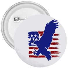 Usa Flag Eagle Symbol American Bald Eagle Country 3  Buttons by Wegoenart