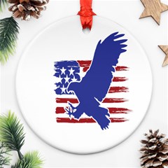 Usa Flag Eagle Symbol American Bald Eagle Country Ornament (round) by Wegoenart