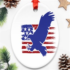 Usa Flag Eagle Symbol American Bald Eagle Country Ornament (oval)