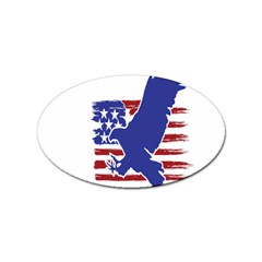 Usa Flag Eagle Symbol American Bald Eagle Country Sticker (oval) by Wegoenart