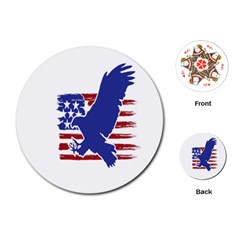 Usa Flag Eagle Symbol American Bald Eagle Country Playing Cards Single Design (round)