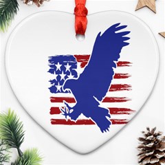 Usa Flag Eagle Symbol American Bald Eagle Country Heart Ornament (two Sides)