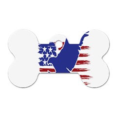 Usa Flag Eagle Symbol American Bald Eagle Country Dog Tag Bone (one Side) by Wegoenart