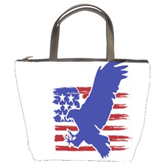 Usa Flag Eagle Symbol American Bald Eagle Country Bucket Bag by Wegoenart