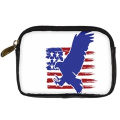 Usa Flag Eagle Symbol American Bald Eagle Country Digital Camera Leather Case by Wegoenart