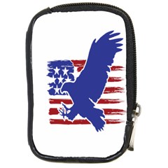 Usa Flag Eagle Symbol American Bald Eagle Country Compact Camera Leather Case by Wegoenart