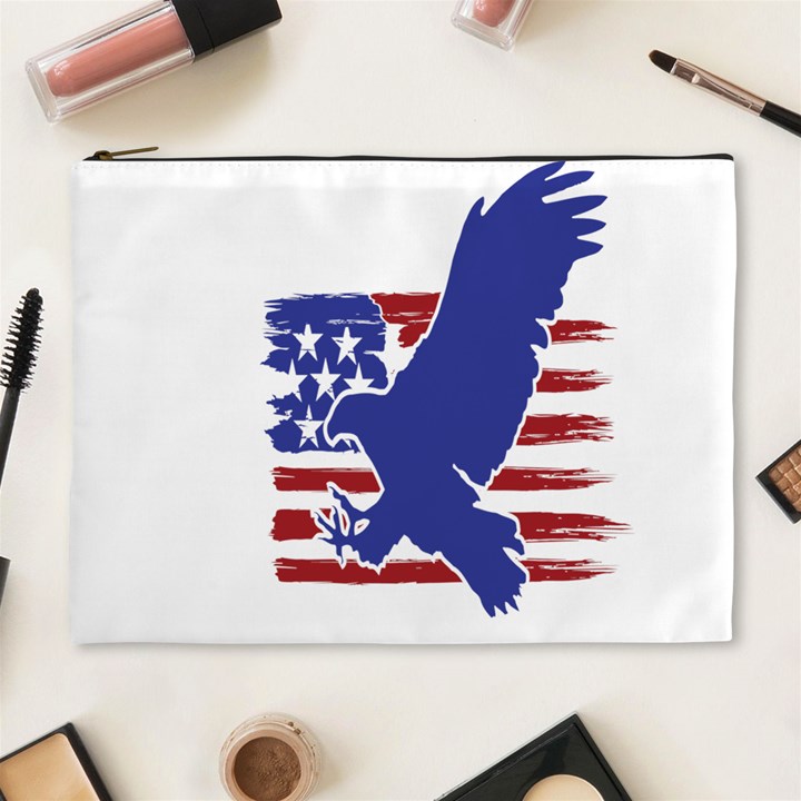 Usa Flag Eagle Symbol American Bald Eagle Country Cosmetic Bag (XL)