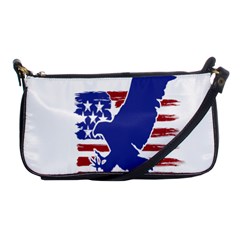 Usa Flag Eagle Symbol American Bald Eagle Country Shoulder Clutch Bag by Wegoenart