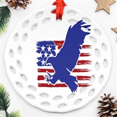 Usa Flag Eagle Symbol American Bald Eagle Country Ornament (round Filigree)