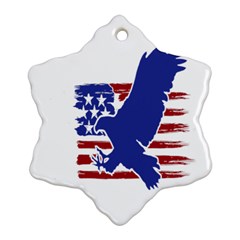 Usa Flag Eagle Symbol American Bald Eagle Country Ornament (snowflake) by Wegoenart