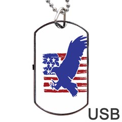 Usa Flag Eagle Symbol American Bald Eagle Country Dog Tag Usb Flash (one Side) by Wegoenart