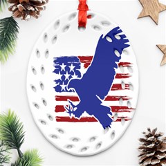 Usa Flag Eagle Symbol American Bald Eagle Country Ornament (oval Filigree)