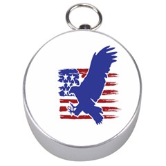 Usa Flag Eagle Symbol American Bald Eagle Country Silver Compasses by Wegoenart