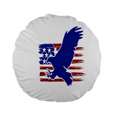 Usa Flag Eagle Symbol American Bald Eagle Country Standard 15  Premium Flano Round Cushions by Wegoenart