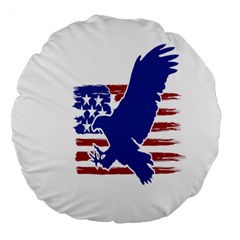 Usa Flag Eagle Symbol American Bald Eagle Country Large 18  Premium Flano Round Cushions by Wegoenart