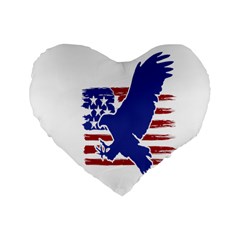 Usa Flag Eagle Symbol American Bald Eagle Country Standard 16  Premium Flano Heart Shape Cushions by Wegoenart