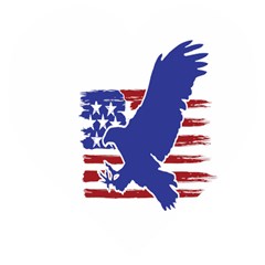 Usa Flag Eagle Symbol American Bald Eagle Country Wooden Puzzle Heart by Wegoenart