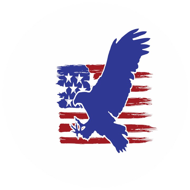 Usa Flag Eagle Symbol American Bald Eagle Country Wooden Puzzle Round