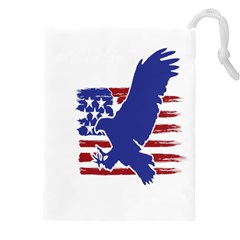 Usa Flag Eagle Symbol American Bald Eagle Country Drawstring Pouch (4xl) by Wegoenart