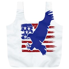 Usa Flag Eagle Symbol American Bald Eagle Country Full Print Recycle Bag (xxl) by Wegoenart