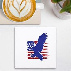 Usa Flag Eagle Symbol American Bald Eagle Country Uv Print Square Tile Coaster  by Wegoenart