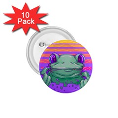 Frog Animal Sun Amphibian Figure Digital Art 1 75  Buttons (10 Pack) by Wegoenart