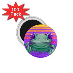 Frog Animal Sun Amphibian Figure Digital Art 1 75  Magnets (100 Pack)  by Wegoenart