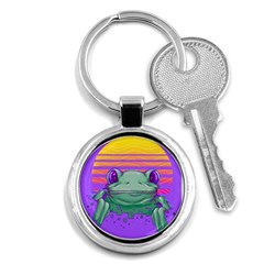 Frog Animal Sun Amphibian Figure Digital Art Key Chain (round) by Wegoenart