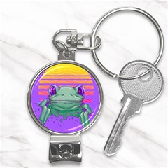 Frog Animal Sun Amphibian Figure Digital Art Nail Clippers Key Chain by Wegoenart