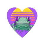 Frog Animal Sun Amphibian Figure Digital Art Heart Magnet Front