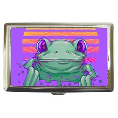 Frog Animal Sun Amphibian Figure Digital Art Cigarette Money Case by Wegoenart