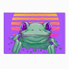 Frog Animal Sun Amphibian Figure Digital Art Postcards 5  X 7  (pkg Of 10) by Wegoenart