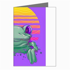 Frog Animal Sun Amphibian Figure Digital Art Greeting Cards (pkg Of 8)