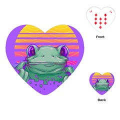 Frog Animal Sun Amphibian Figure Digital Art Playing Cards Single Design (heart)