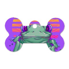 Frog Animal Sun Amphibian Figure Digital Art Dog Tag Bone (two Sides) by Wegoenart