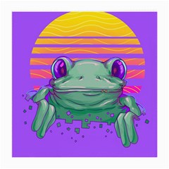 Frog Animal Sun Amphibian Figure Digital Art Medium Glasses Cloth (2 Sides) by Wegoenart