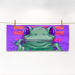 Frog Animal Sun Amphibian Figure Digital Art Hand Towel by Wegoenart