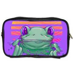 Frog Animal Sun Amphibian Figure Digital Art Toiletries Bag (one Side) by Wegoenart