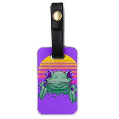 Frog Animal Sun Amphibian Figure Digital Art Luggage Tag (one Side) by Wegoenart