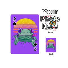 Frog Animal Sun Amphibian Figure Digital Art Playing Cards 54 Designs (mini)