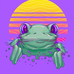 Frog Animal Sun Amphibian Figure Digital Art Play Mat (rectangle) by Wegoenart