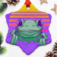 Frog Animal Sun Amphibian Figure Digital Art Ornament (snowflake)