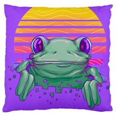 Frog Animal Sun Amphibian Figure Digital Art Large Cushion Case (one Side) by Wegoenart