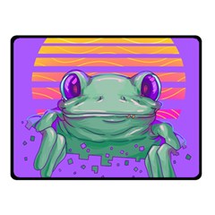 Frog Animal Sun Amphibian Figure Digital Art Two Sides Fleece Blanket (small) by Wegoenart