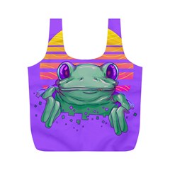 Frog Animal Sun Amphibian Figure Digital Art Full Print Recycle Bag (m) by Wegoenart