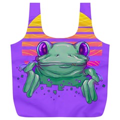 Frog Animal Sun Amphibian Figure Digital Art Full Print Recycle Bag (xl) by Wegoenart