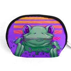 Frog Animal Sun Amphibian Figure Digital Art Accessory Pouch (medium) by Wegoenart