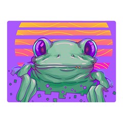 Frog Animal Sun Amphibian Figure Digital Art Two Sides Premium Plush Fleece Blanket (mini) by Wegoenart