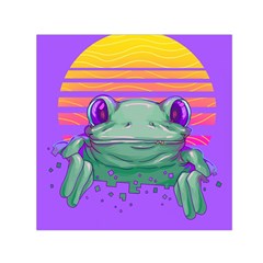 Frog Animal Sun Amphibian Figure Digital Art Square Satin Scarf (30  X 30 ) by Wegoenart